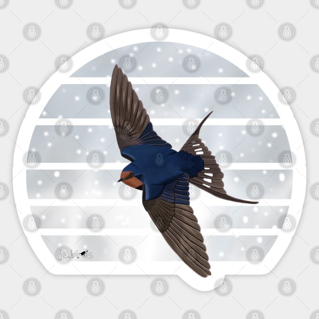 Barn Swallow Winter Snow Bird Watching Birding Ornithologist Gift Sticker by jzbirds